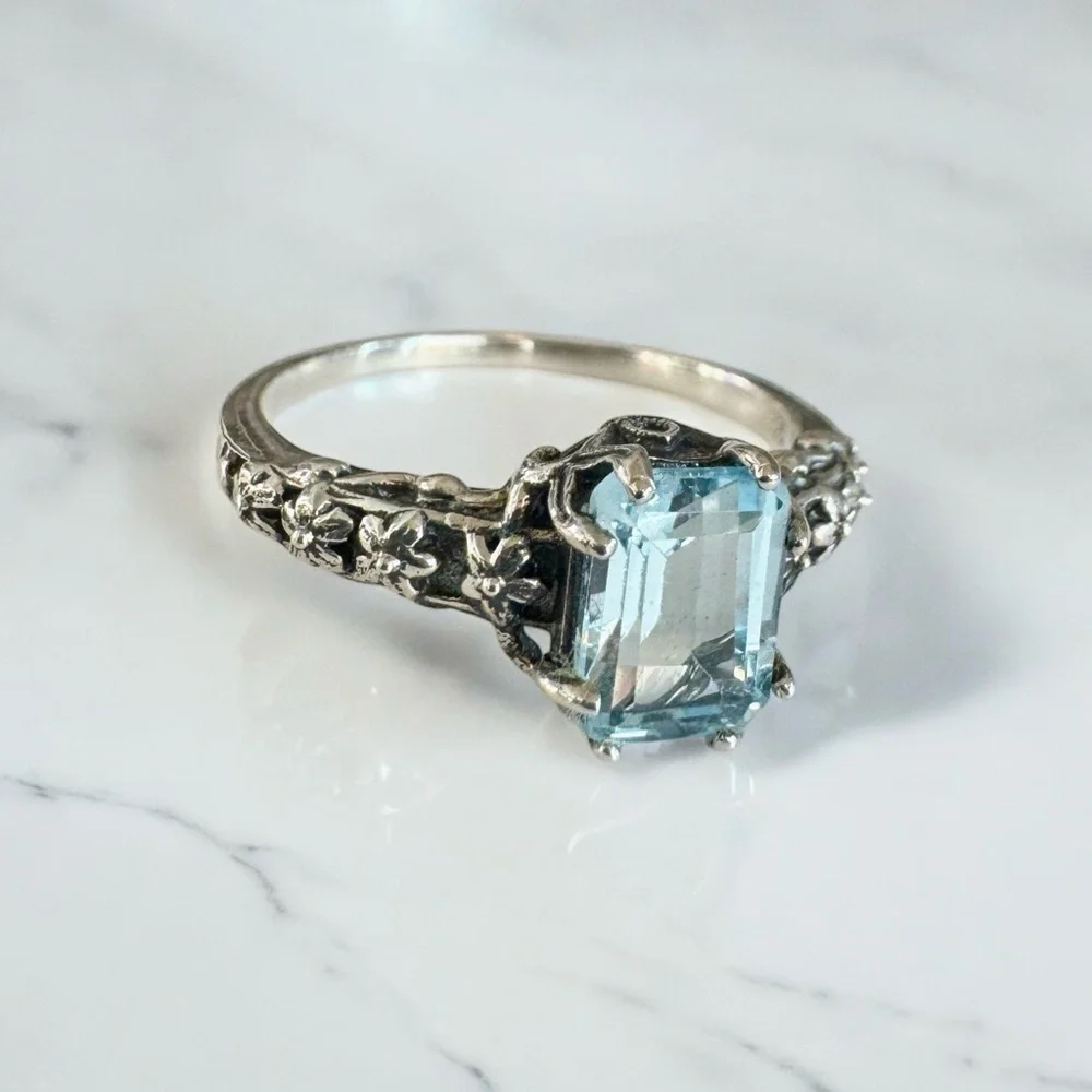 Sky Blue Topaz Sterling Silver Ring (9)